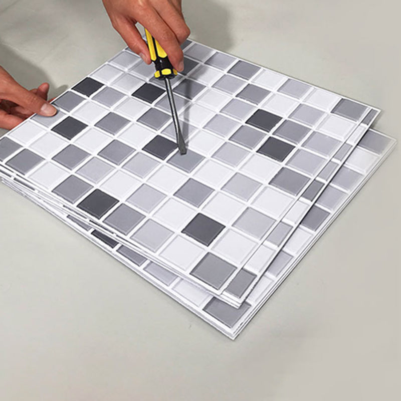 Avtoit | Tile Stripping & Gluing Square Mosaic PVC Stain Resistant Stripping and Gluing Plates for Shower 5 Pack