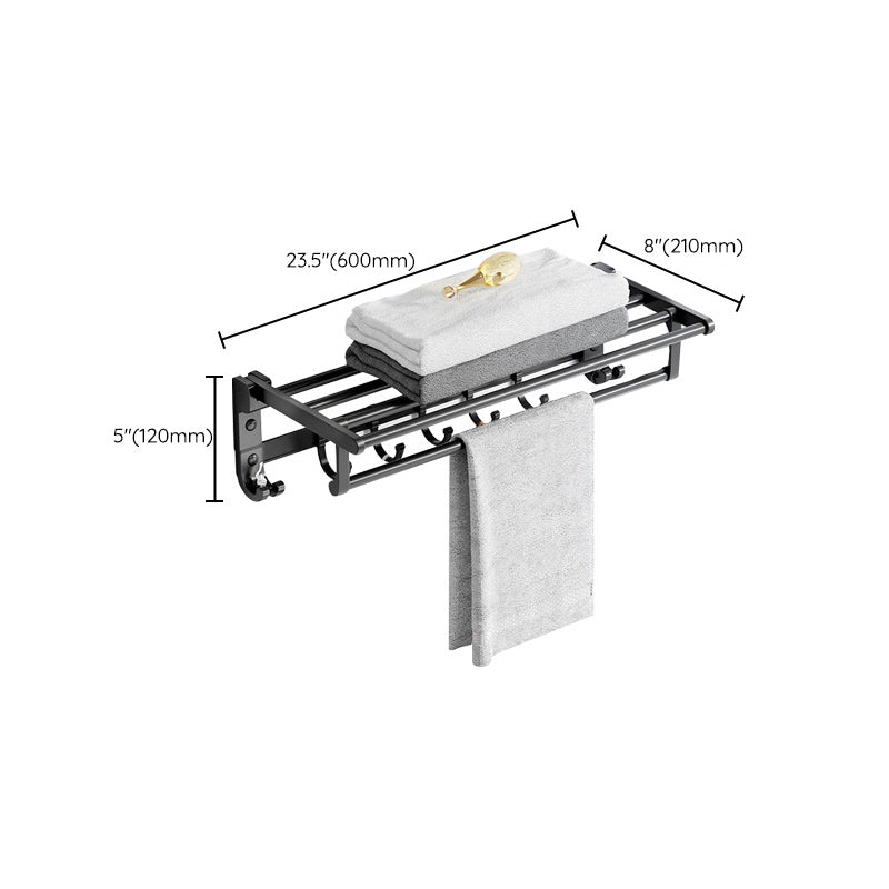 Avtoit | Modern Aluminum Bathroom Accessory Set Matte Black Bathroom Shelf/Towel Holder/Paper Holder