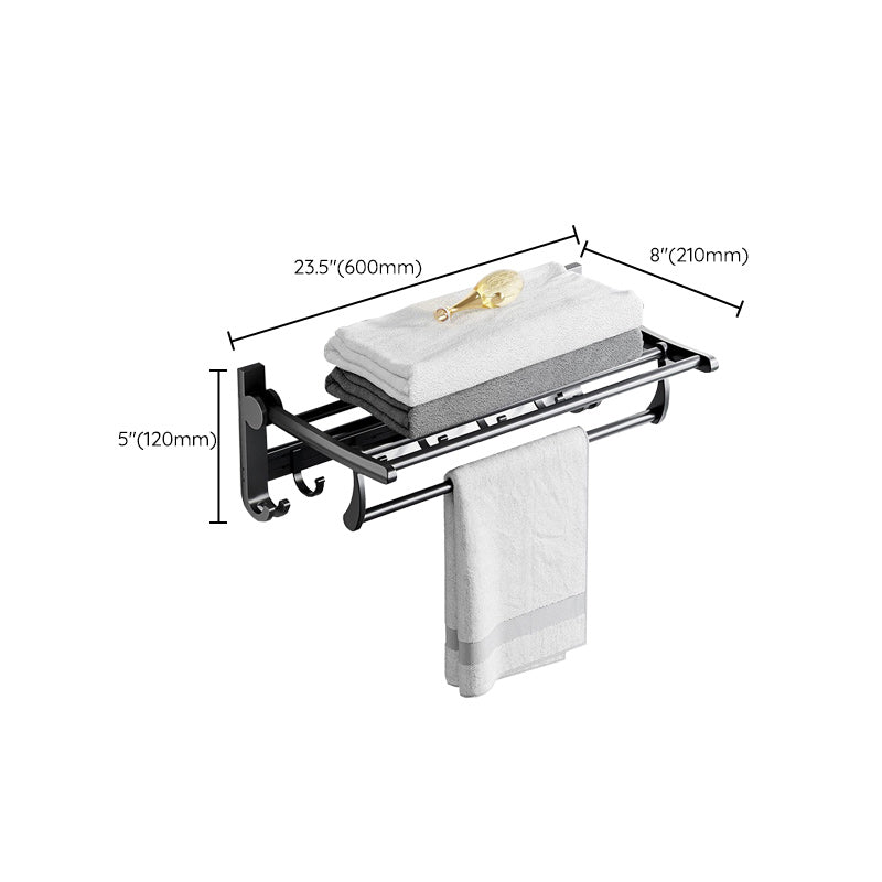 Avtoit | Modern Aluminum Bathroom Accessory Set Matte Black Bathroom Shelf/Towel Holder/Paper Holder