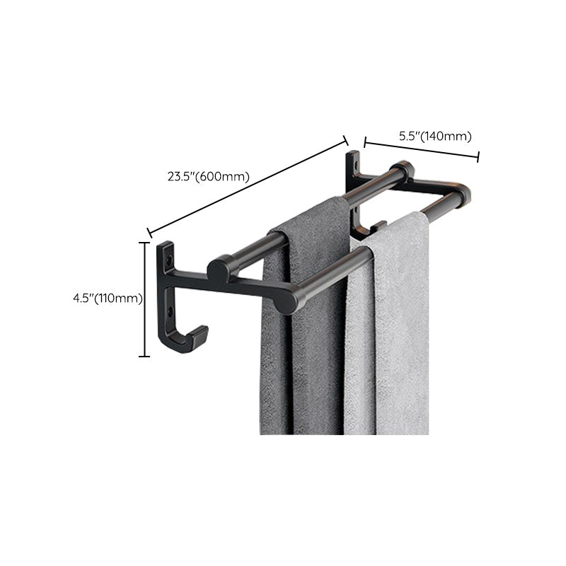 Avtoit | Modern Aluminum Bathroom Accessory Set Matte Black Bathroom Shelf/Towel Holder/Paper Holder