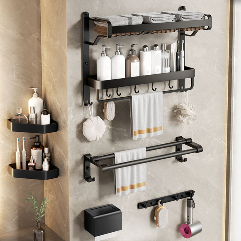 Avtoit | Modern Bathroom Set Matte Black Bathroom Shelf Towel Rack Bathroom Accessories Set