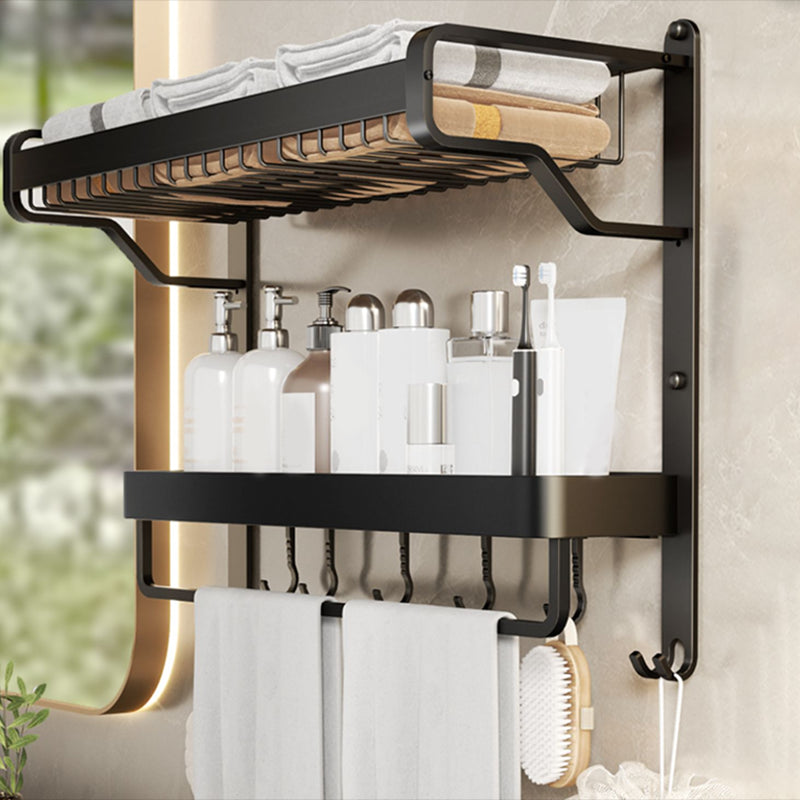 Avtoit | Modern Bathroom Set Matte Black Bathroom Shelf Towel Rack Bathroom Accessories Set