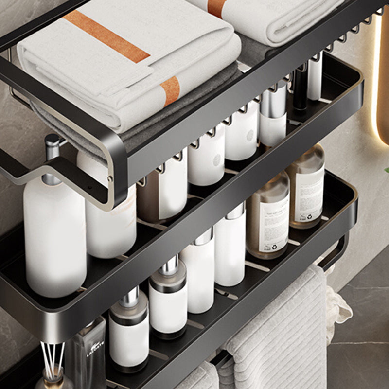 Avtoit | Modern Bathroom Set Matte Black Bathroom Shelf Towel Rack Bathroom Accessories Set