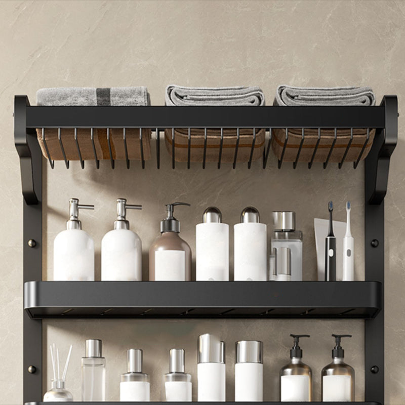 Avtoit | Modern Bathroom Set Matte Black Bathroom Shelf Towel Rack Bathroom Accessories Set