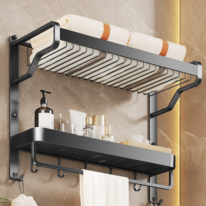 Avtoit | Modern Bathroom Set Matte Black Bathroom Shelf Towel Holder Bathroom Accessories Set