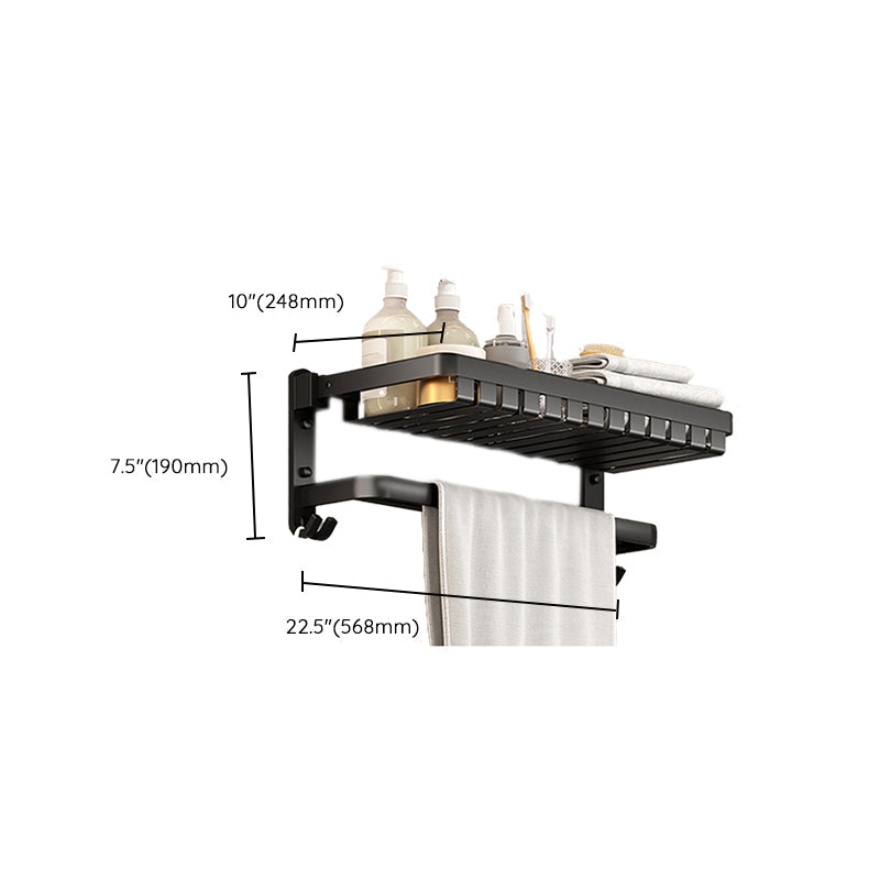 Avtoit | Modern Bathroom Set Matte Black Bathroom Shelf Towel Holder Bathroom Accessories Set