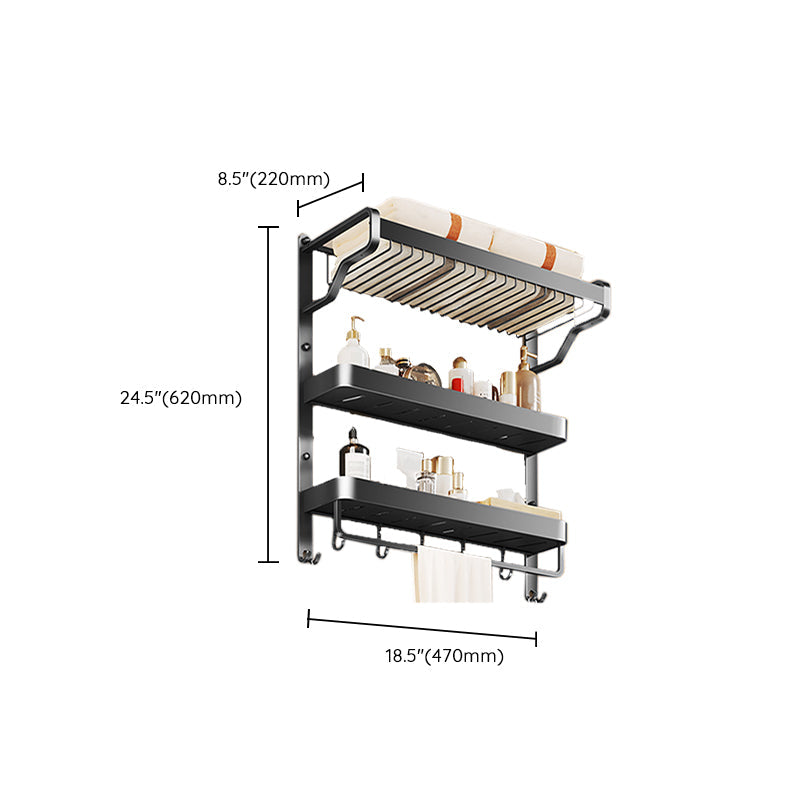 Avtoit | Modern Bathroom Set Matte Black Bathroom Shelf Towel Rack Bathroom Accessories Set
