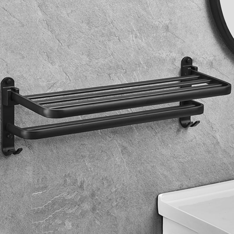 Avtoit | Matt Black 5-piece Modern Bathroom Accessory Set with Shelf/Tower Bar & Paper Holder