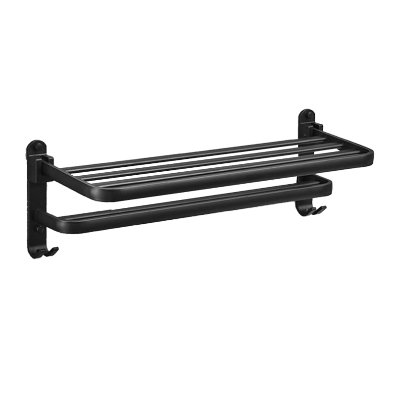 Avtoit | Matt Black 5-piece Modern Bathroom Accessory Set with Shelf/Tower Bar & Paper Holder