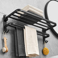 Avtoit | Matt Black 5-piece Modern Bathroom Accessory Set with Shelf/Tower Bar & Paper Holder