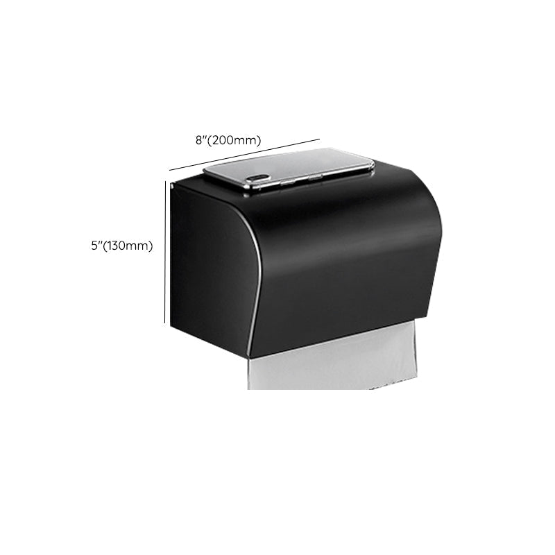 Avtoit | Matt Black 5-piece Modern Bathroom Accessory Set with Shelf/Tower Bar & Paper Holder