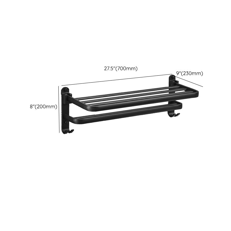 Avtoit | Matt Black 5-piece Modern Bathroom Accessory Set with Shelf/Tower Bar & Paper Holder