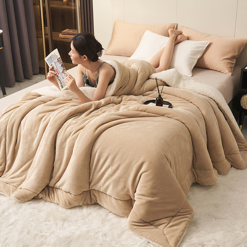 Avtoit | Solid thick double-sided velvet cube blanket
