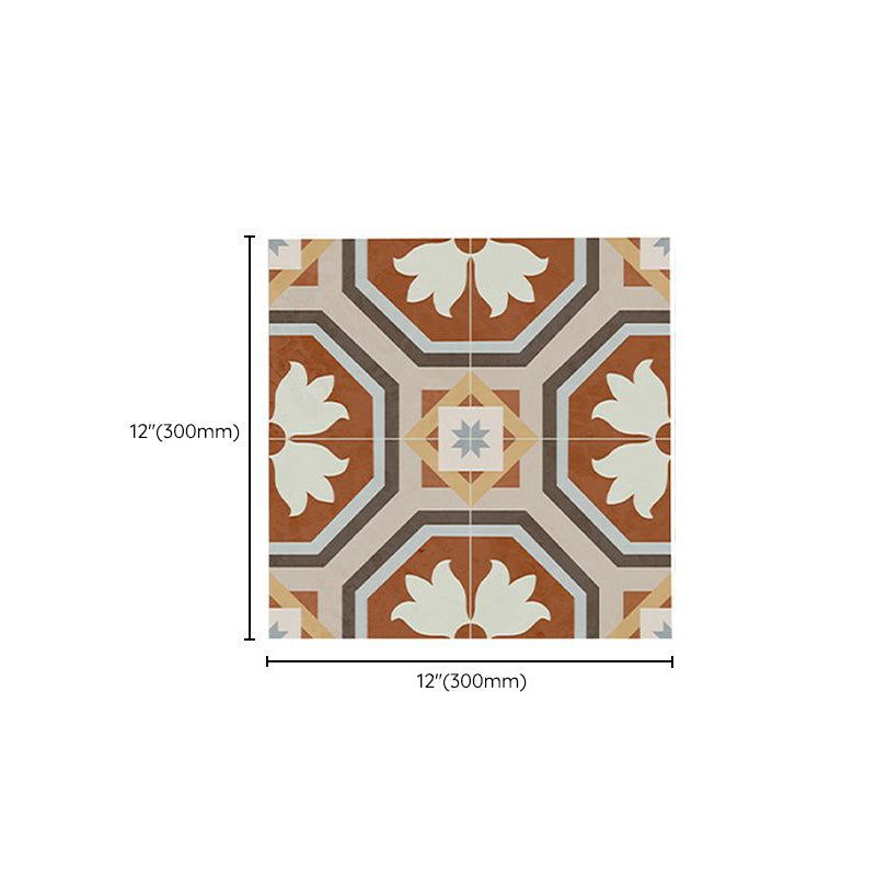 Avtoit | Square Indoor Vinyl Floor Peel and Stick Flower Pattern Waterproof Vinyl Floor