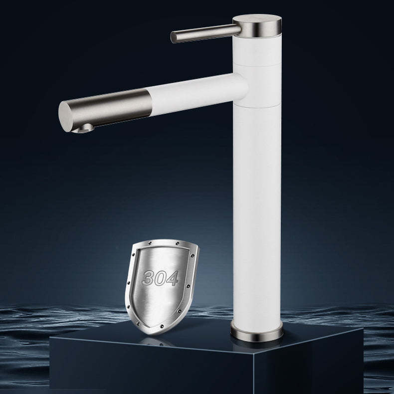 Avtoit | Modern Vessel Sink Faucet Stainless Steel Single Handle Low Arc Pull Down Vessel Faucet