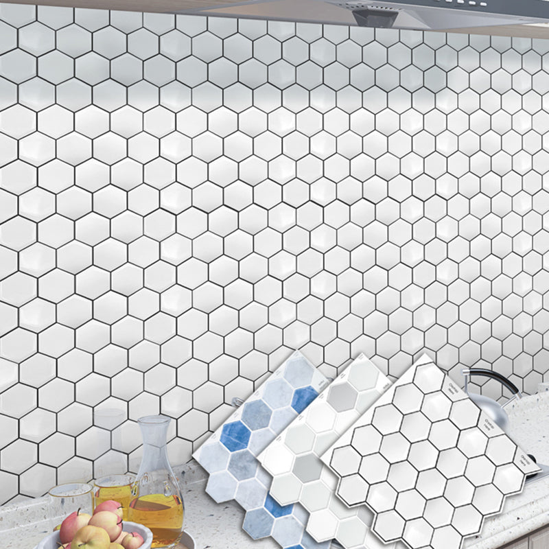 Avtoit | Peel-and-Stick Tiles Hexagonal Waterproof PVC Peel & Stick Mosaic Tile for Shower