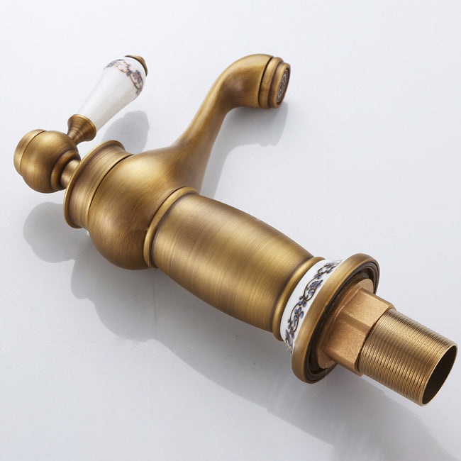 Avtoit | Low arch country vessel faucet single lever brass faucet for bathroom