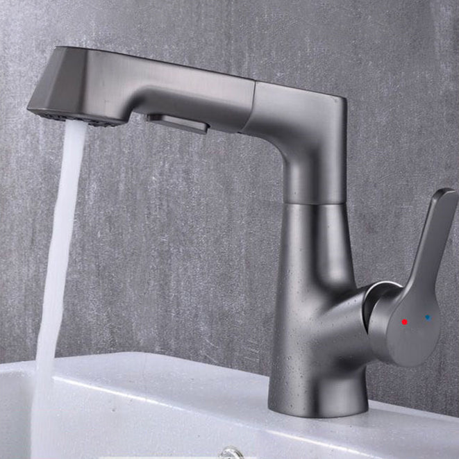 Avtoit | Modern Vessel Sink Faucet Copper Single Handle Pull Down Low Arc Vessel Faucet