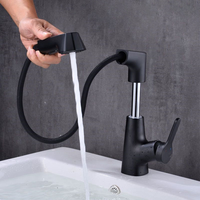 Avtoit | Modern Vessel Sink Faucet Copper Single Handle Pull Down Low Arc Vessel Faucet