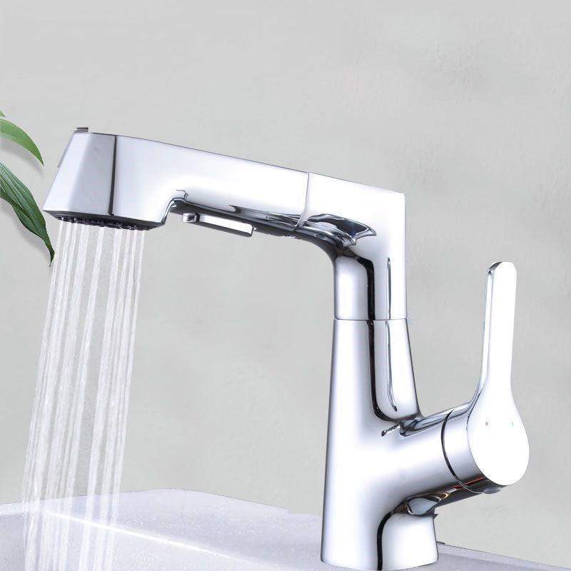 Avtoit | Modern Vessel Sink Faucet Copper Single Handle Pull Down Low Arc Vessel Faucet