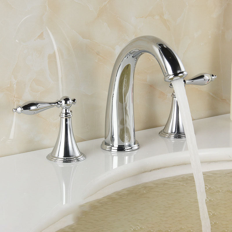Avtoit | Modern widespread sink faucet Simple bathroom double handle faucet with lever handle