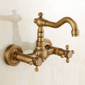Avtoit | Vintage Bathtub Faucet with Two Cross Handles Made of Pure Copper Wall-Mounted Fixture