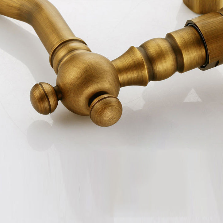 Avtoit | Vintage Bathtub Faucet with Two Cross Handles Made of Pure Copper Wall-Mounted Fixture