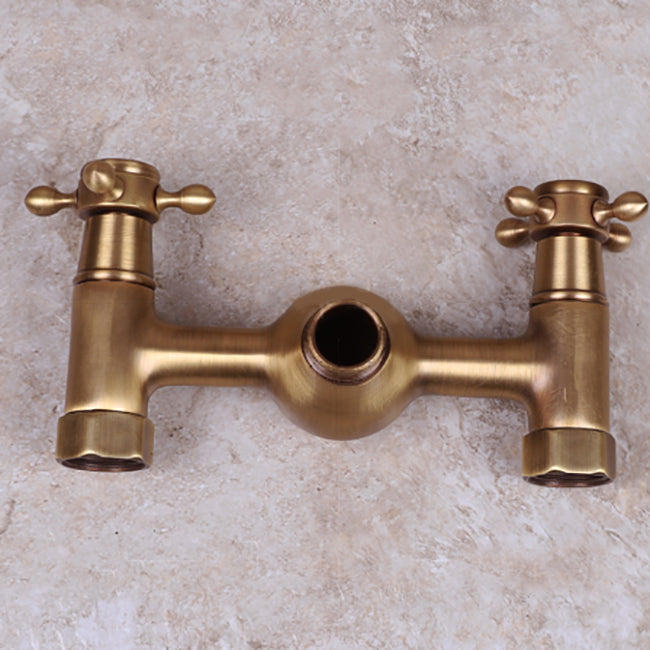 Avtoit | Vintage Bathtub Faucet Two Cross Handle Faucet Solid Copper Wall Mounted Faucet