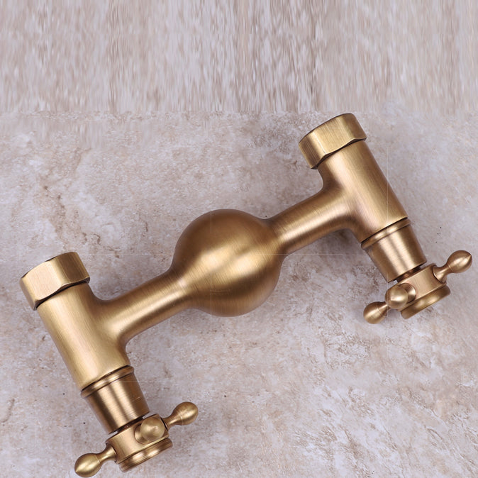 Avtoit | Vintage Bathtub Faucet Two Cross Handle Faucet Solid Copper Wall Mounted Faucet