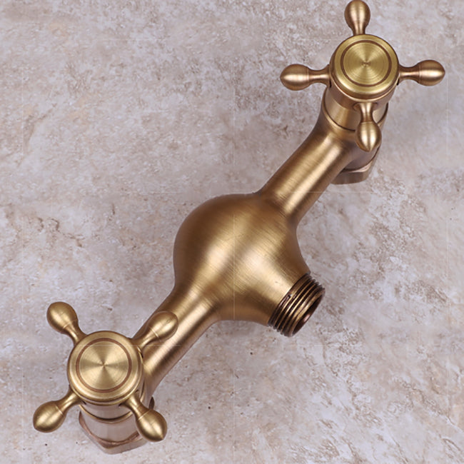 Avtoit | Vintage Bathtub Faucet Two Cross Handle Faucet Solid Copper Wall Mounted Faucet