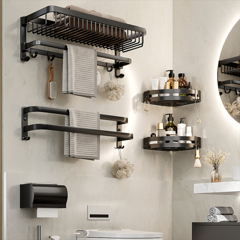 Avtoit | Modern Bathroom Accessories Set Black Bath Shelf Bath Accessories Set