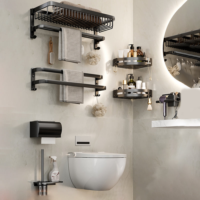 Avtoit | Modern Bathroom Accessories Set Black Bath Shelf Bath Accessories Set