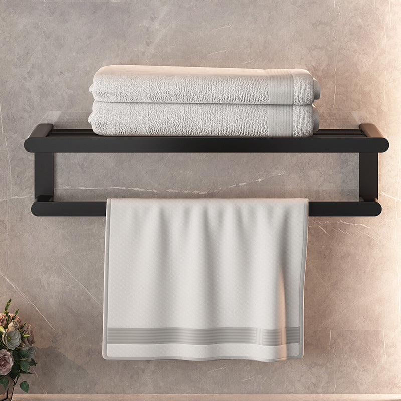 Avtoit | Modern Bathroom Set with Bath Shelf/Towel Holder & Paper Holder Black Bathroom Hardware