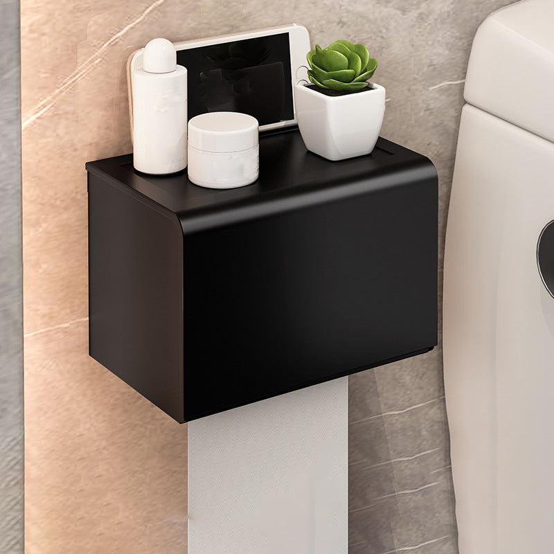 Avtoit | Modern Bathroom Set with Bath Shelf/Towel Holder & Paper Holder Black Bathroom Hardware