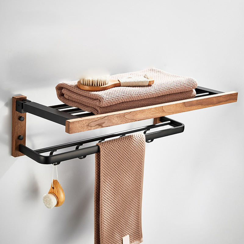 Avtoit | Wood and Aluminum Bath Accessory Set Black Bathroom Accessory Kit