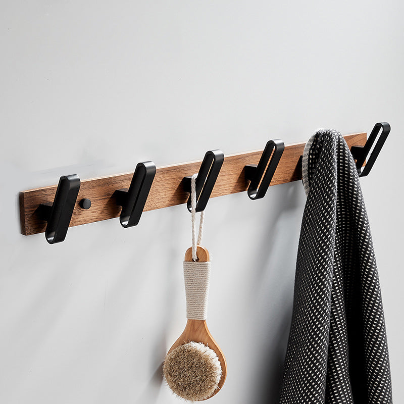 Avtoit | Wood and Aluminum Bath Accessory Set Black Bathroom Accessory Kit
