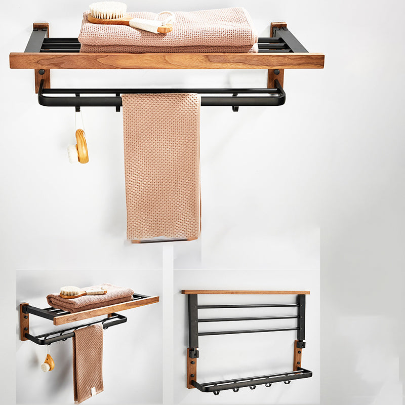 Avtoit | Wood and Aluminum Bath Accessory Set Black Bathroom Accessory Kit