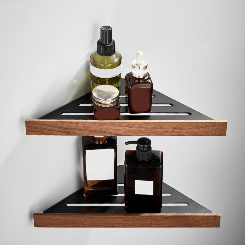 Avtoit | Wood and Aluminum Bath Accessory Set Black Bathroom Accessory Kit