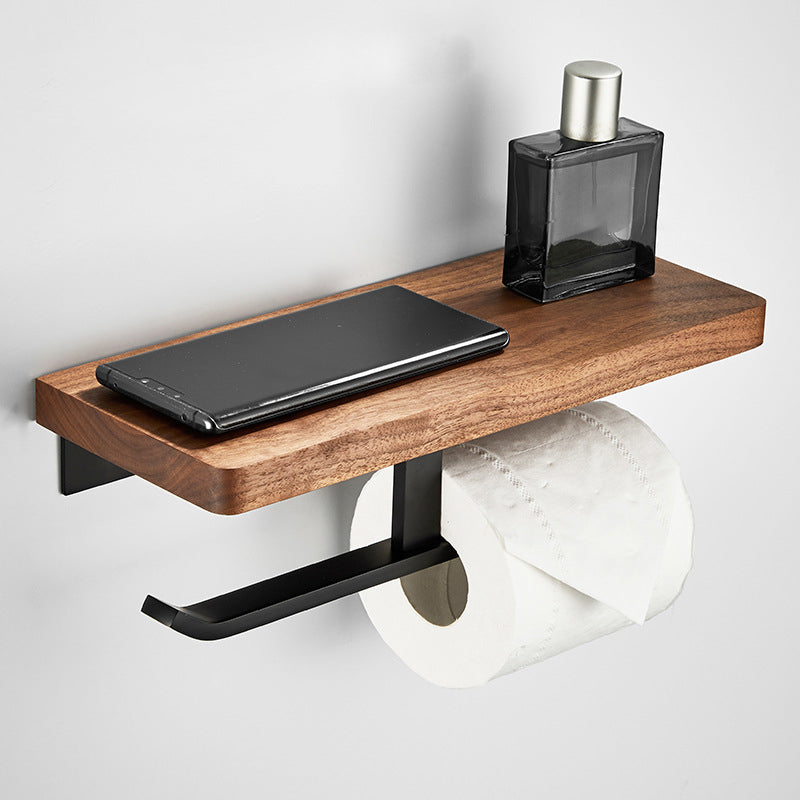 Avtoit | Wood and Aluminum Bath Accessory Set Black Bathroom Accessory Kit
