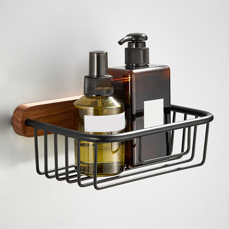 Avtoit | Wood and Aluminum Bath Accessory Set Black Bathroom Accessory Kit