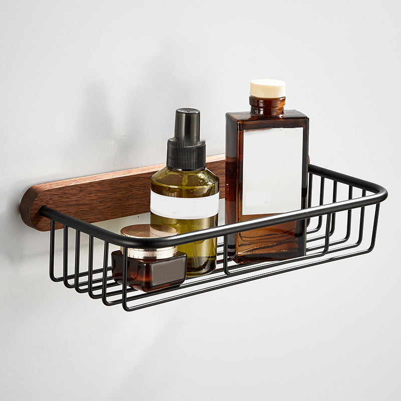 Avtoit | Wood and Aluminum Bath Accessory Set Black Bathroom Accessory Kit