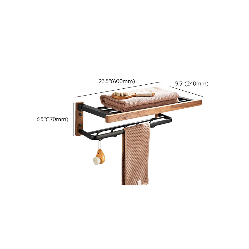 Avtoit | Wood and Aluminum Bath Accessory Set Black Bathroom Accessory Kit