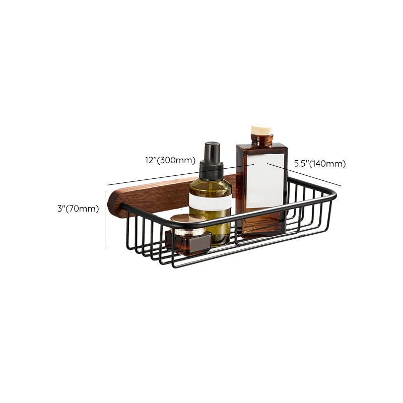Avtoit | Wood and Aluminum Bath Accessory Set Black Bathroom Accessory Kit