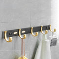 Avtoit | Contemporary Bath Accessories Set Black & Golden Bath Shelf/Towel Bar