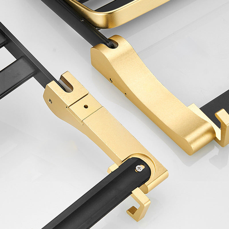 Avtoit | Contemporary Bath Accessories Set Black & Golden Bath Shelf/Towel Bar