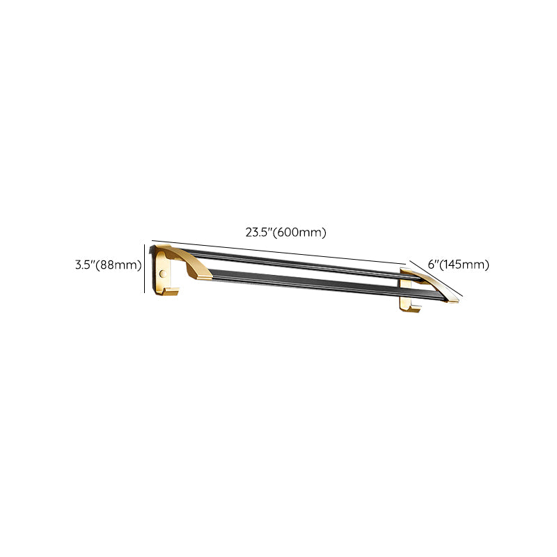 Avtoit | Contemporary Bath Accessories Set Black & Golden Bath Shelf/Towel Bar