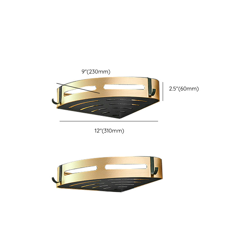 Avtoit | Contemporary Bath Accessories Set Black & Golden Bath Shelf/Towel Bar