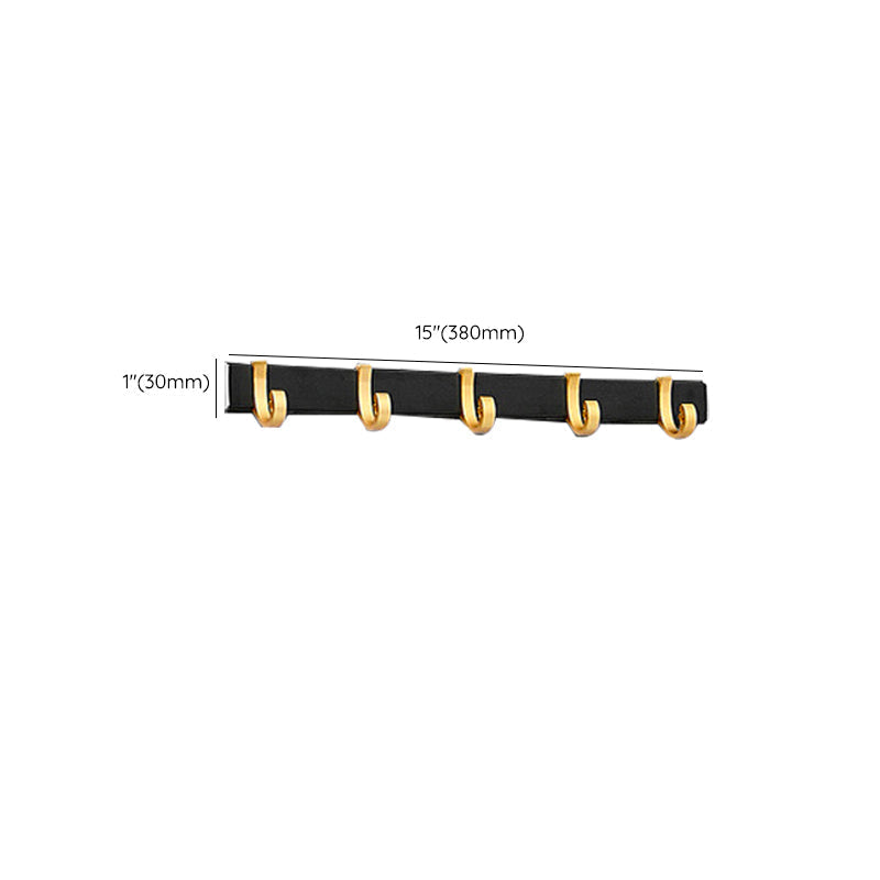 Avtoit | Contemporary Bath Accessories Set Black & Golden Bath Shelf/Towel Bar