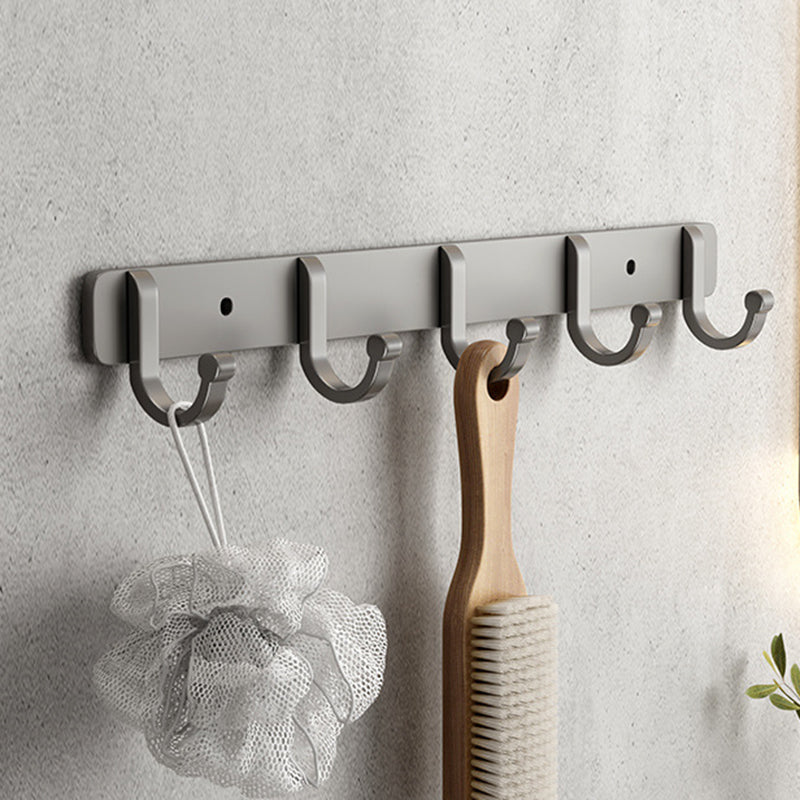 Avtoit | Gray contemporary bathroom accessory set bathroom shelf/towel holder & bathrobe hook incl.