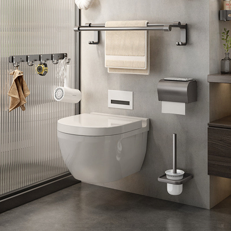 Avtoit | Gray contemporary bathroom accessory set Bathroom shelf/towel holder & bathrobe hook incl.